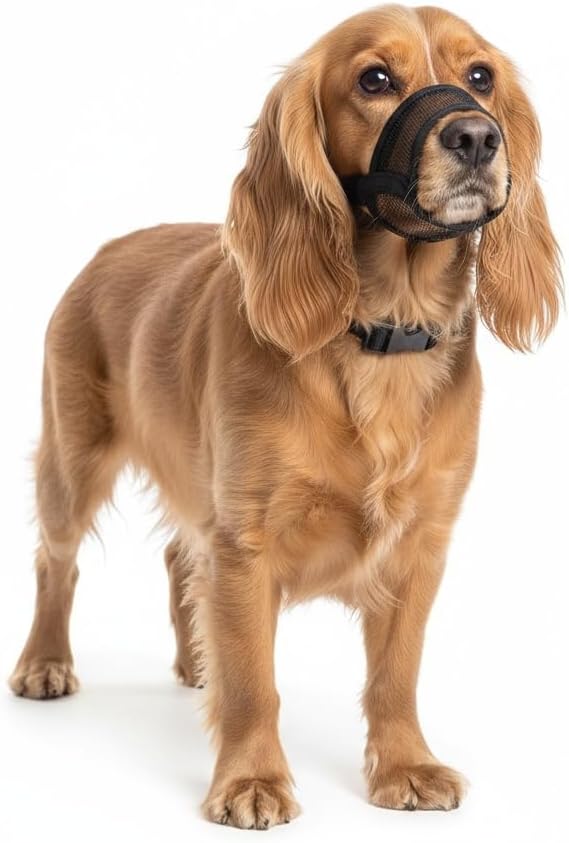 Dog Muzzle for Large Dogs – Breathable Air Mesh Muzzle for Large Sized Dog