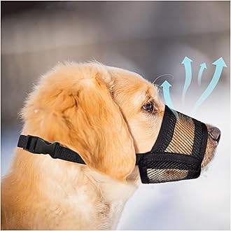 Dog Muzzle for Large Dogs – Breathable Air Mesh Muzzle for Large Sized Dog