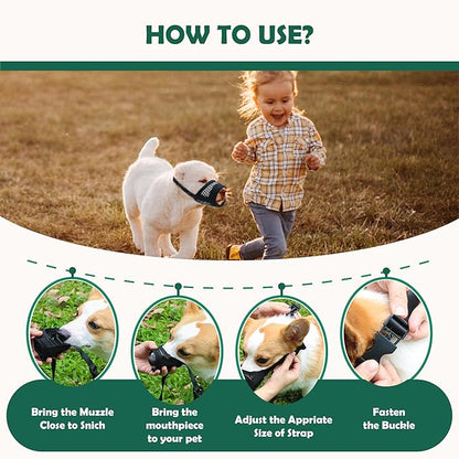 Dog Muzzle for Large Dogs – Breathable Air Mesh Muzzle for Large Sized Dog